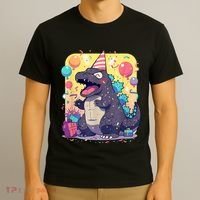 Cute Happy Birthday Japanese Kaiju Monster Epic Party T-Shirt thumb 3