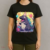 Cute Happy Birthday Japanese Kaiju Monster Epic Party T-Shirt thumb 4