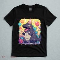 Cute Happy Birthday Japanese Kaiju Monster Epic Party T-Shirt thumb 5