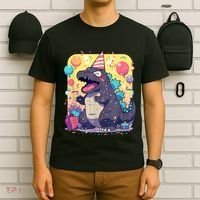Cute Happy Birthday Japanese Kaiju Monster Epic Party T-Shirt thumb 6