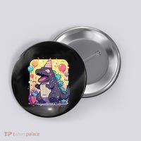 Cute Happy Birthday Japanese Kaiju Monster Epic Party Button thumb 0