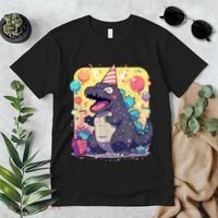 Cute Happy Birthday Japanese Kaiju Monster Epic Party Premium T-Shirt thumb 2