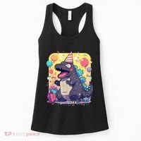 Cute Happy Birthday Japanese Kaiju Monster Epic Party Women's Tank Top thumb 0
