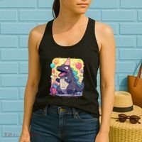 Cute Happy Birthday Japanese Kaiju Monster Epic Party Women's Tank Top thumb 2