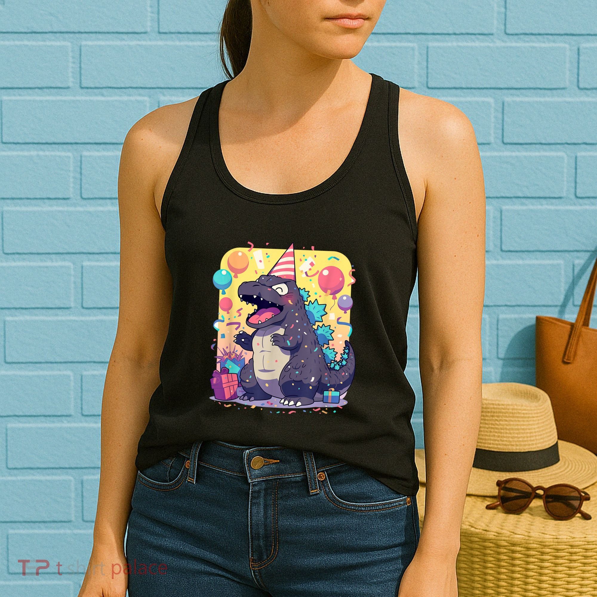 Cute Happy Birthday Japanese Kaiju Monster Epic Party Women's Tank Top