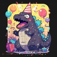 Cute Happy Birthday Japanese Kaiju Monster Epic Party Women's Tank Top thumb 5