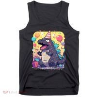 Cute Happy Birthday Japanese Kaiju Monster Epic Party Tank Top thumb 0