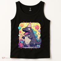 Cute Happy Birthday Japanese Kaiju Monster Epic Party Tank Top thumb 2
