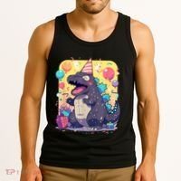 Cute Happy Birthday Japanese Kaiju Monster Epic Party Tank Top thumb 3