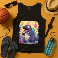 Cute Happy Birthday Japanese Kaiju Monster Epic Party Tank Top thumb 4