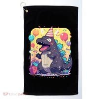 Cute Happy Birthday Japanese Kaiju Monster Epic Party Golf Towel thumb 0