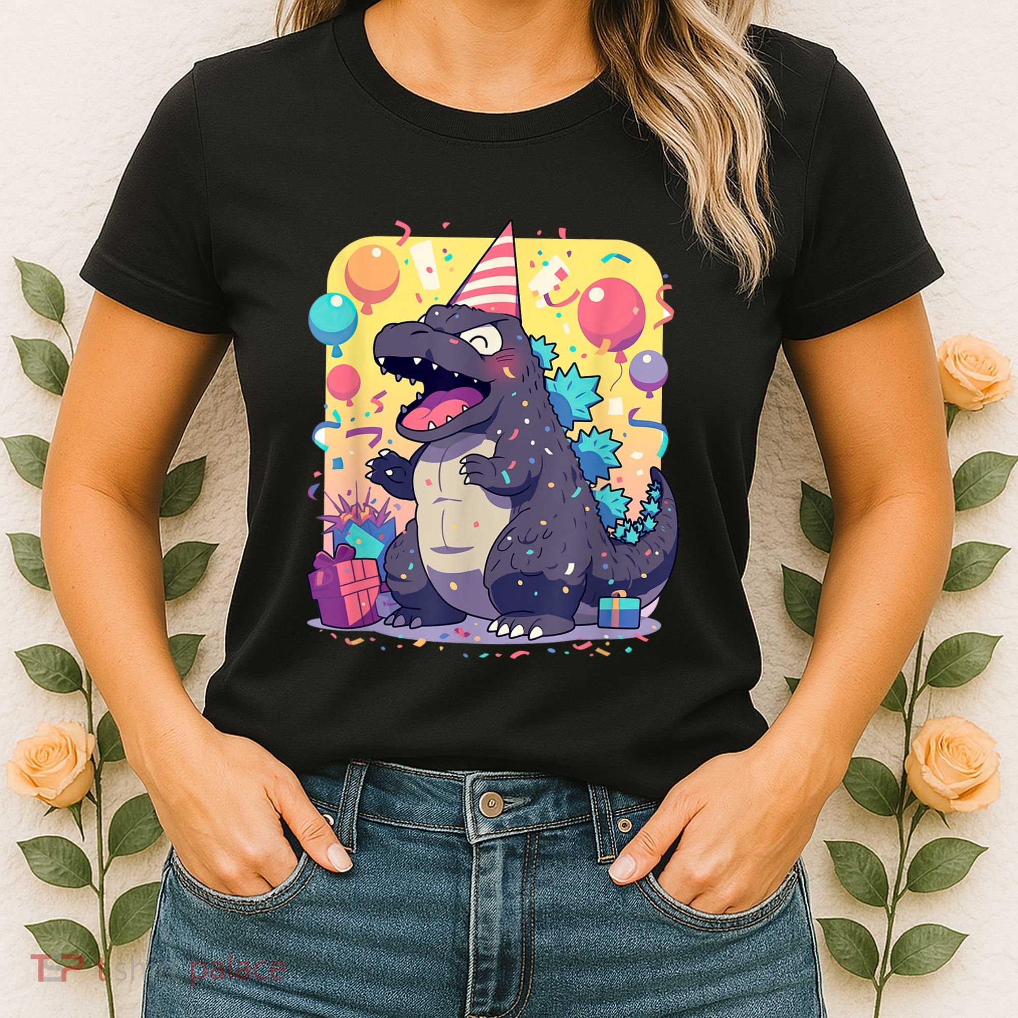 Cute Happy Birthday Japanese Kaiju Monster Epic Party Women's T-Shirt