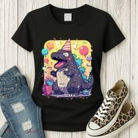 Cute Happy Birthday Japanese Kaiju Monster Epic Party Women's T-Shirt thumb 3