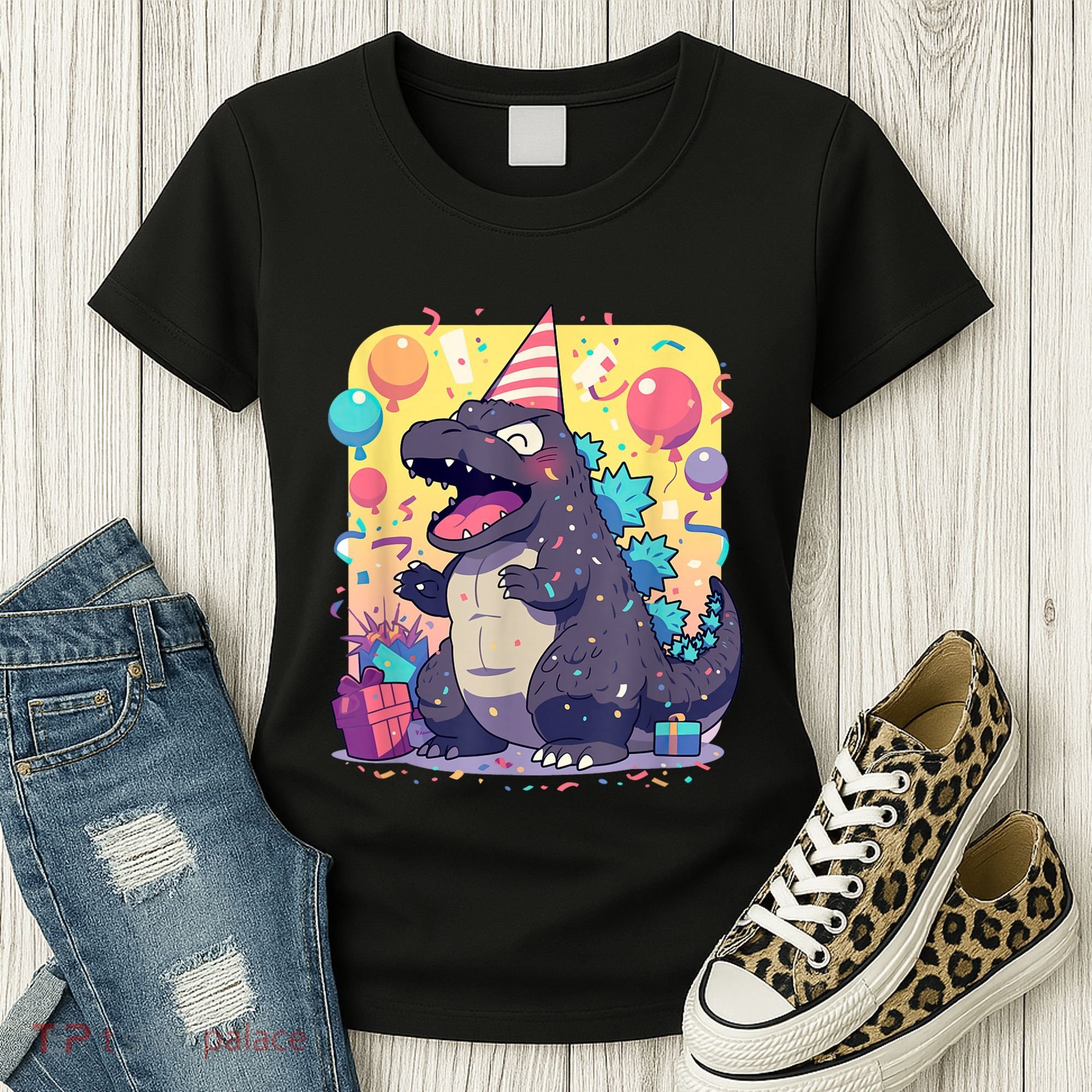 Cute Happy Birthday Japanese Kaiju Monster Epic Party Women's T-Shirt