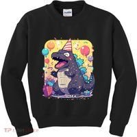 Cute Happy Birthday Japanese Kaiju Monster Epic Party Kids Sweatshirt thumb 0