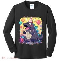 Cute Happy Birthday Japanese Kaiju Monster Epic Party Kids Long Sleeve Shirt thumb 0
