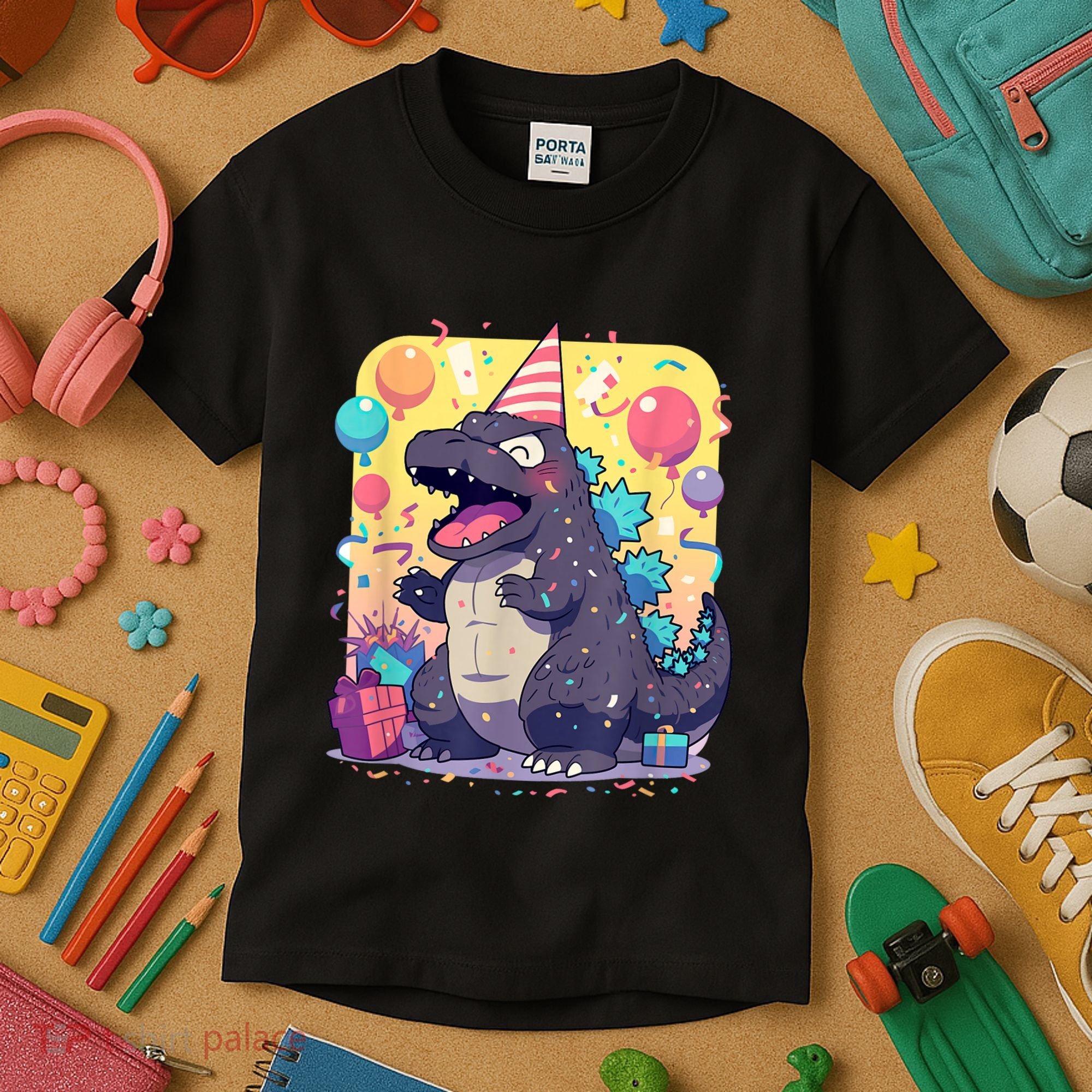 Cute Happy Birthday Japanese Kaiju Monster Epic Party Kids T-Shirt