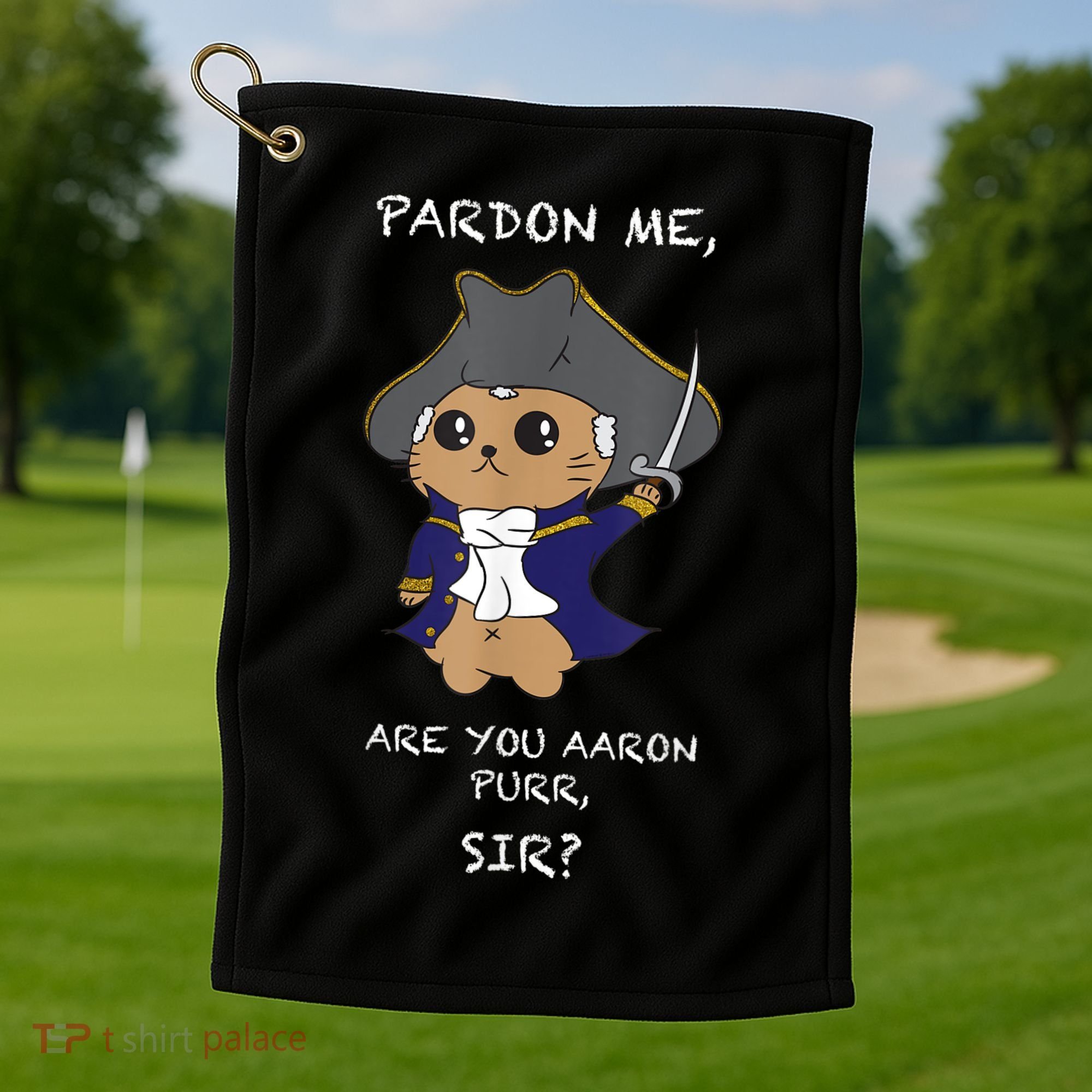 Cute Hamilton Cat Golf Towel