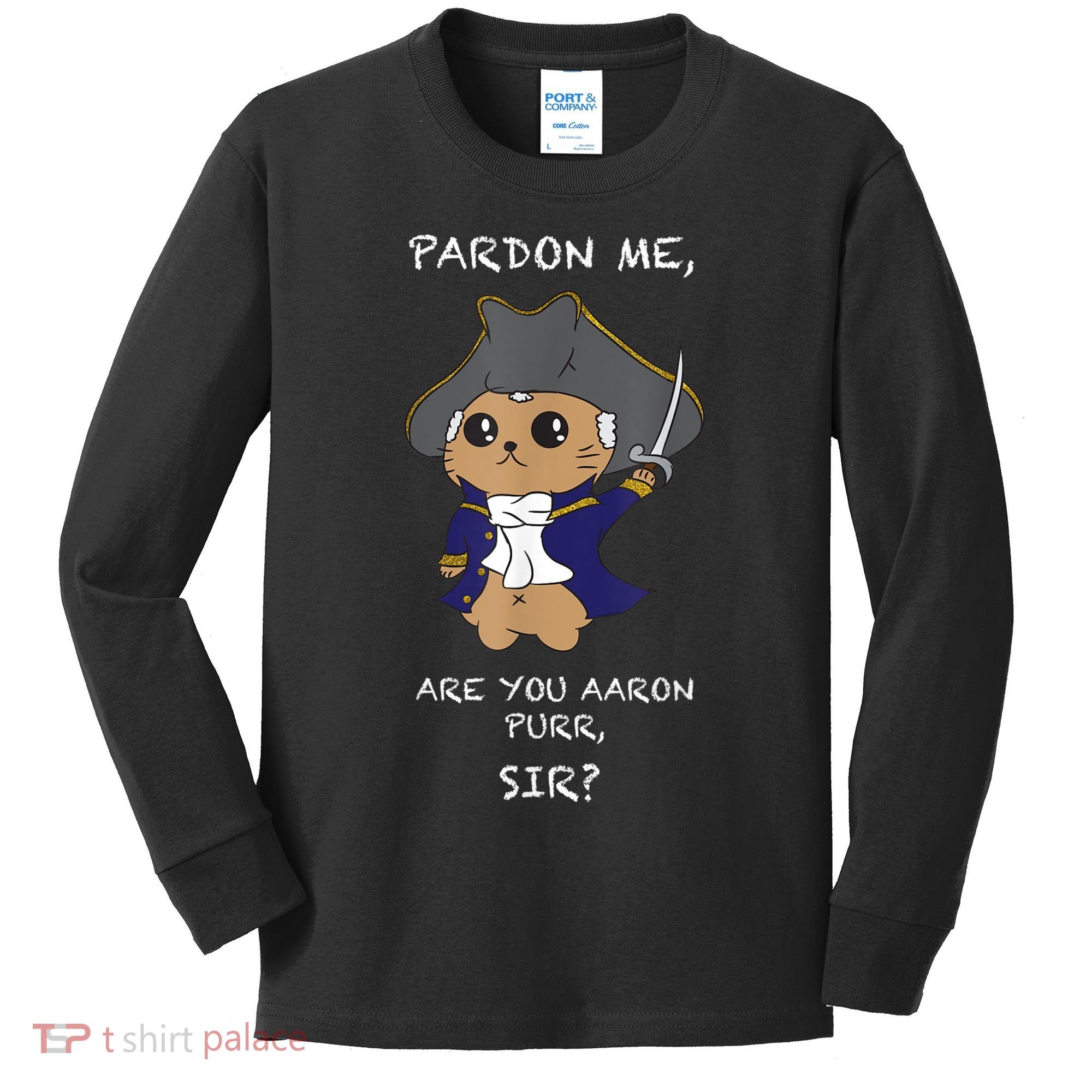 Cute Hamilton Cat Kids Long Sleeve Shirt