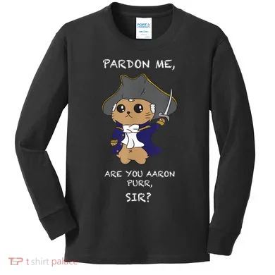 Cute Hamilton Cat Kids Long Sleeve Shirt