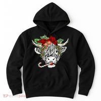 Christmas Highland Cow Merry Christmas Happy Holidays Hoodie thumb 0