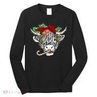 Christmas Highland Cow Merry Christmas Happy Holidays Long Sleeve Shirt thumb 0