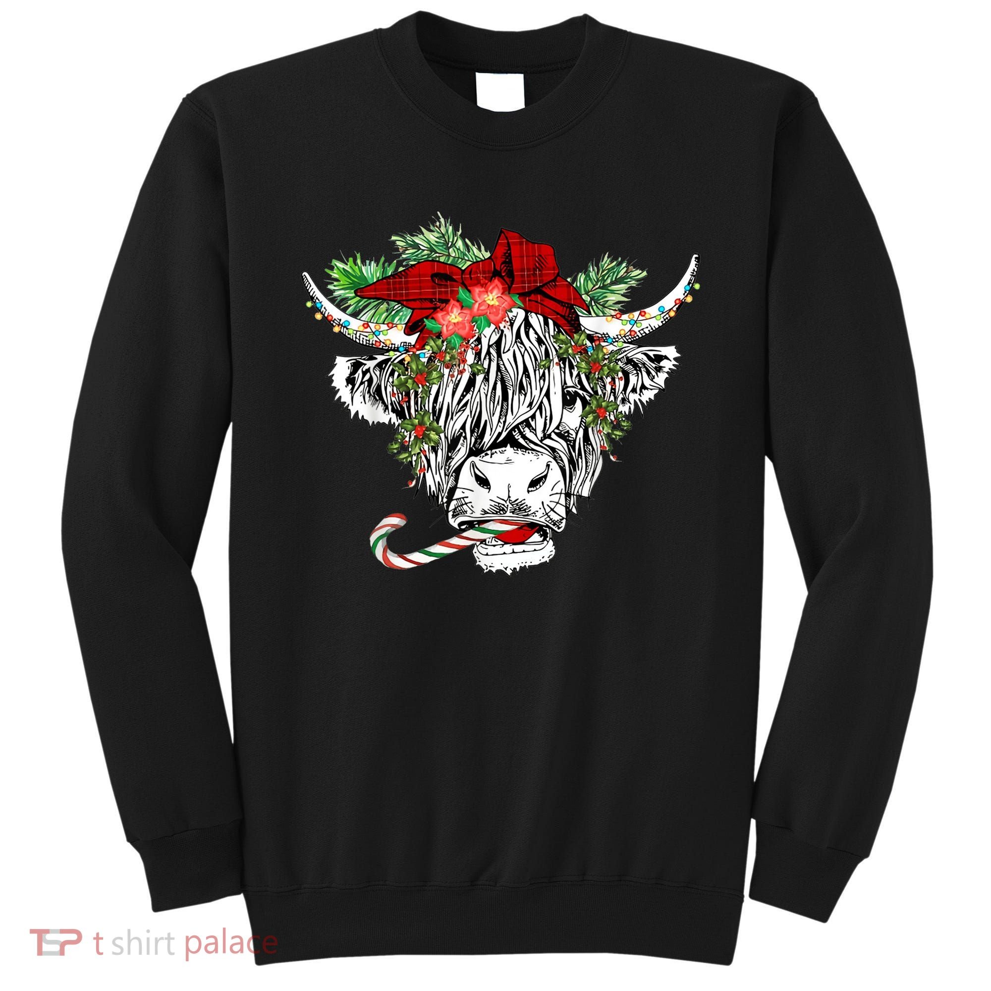 Christmas Highland Cow Merry Christmas Happy Holidays Sweatshirt