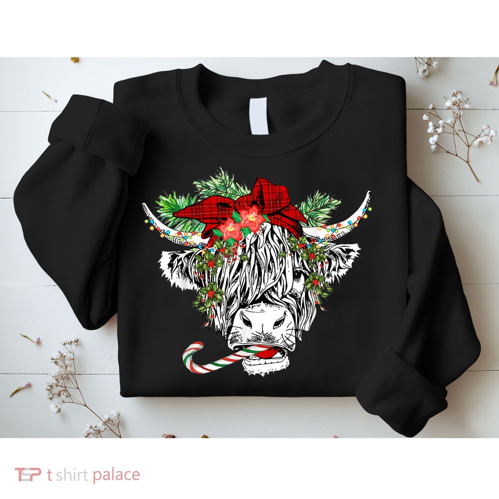Christmas Highland Cow Merry Christmas Happy Holidays Sweatshirt