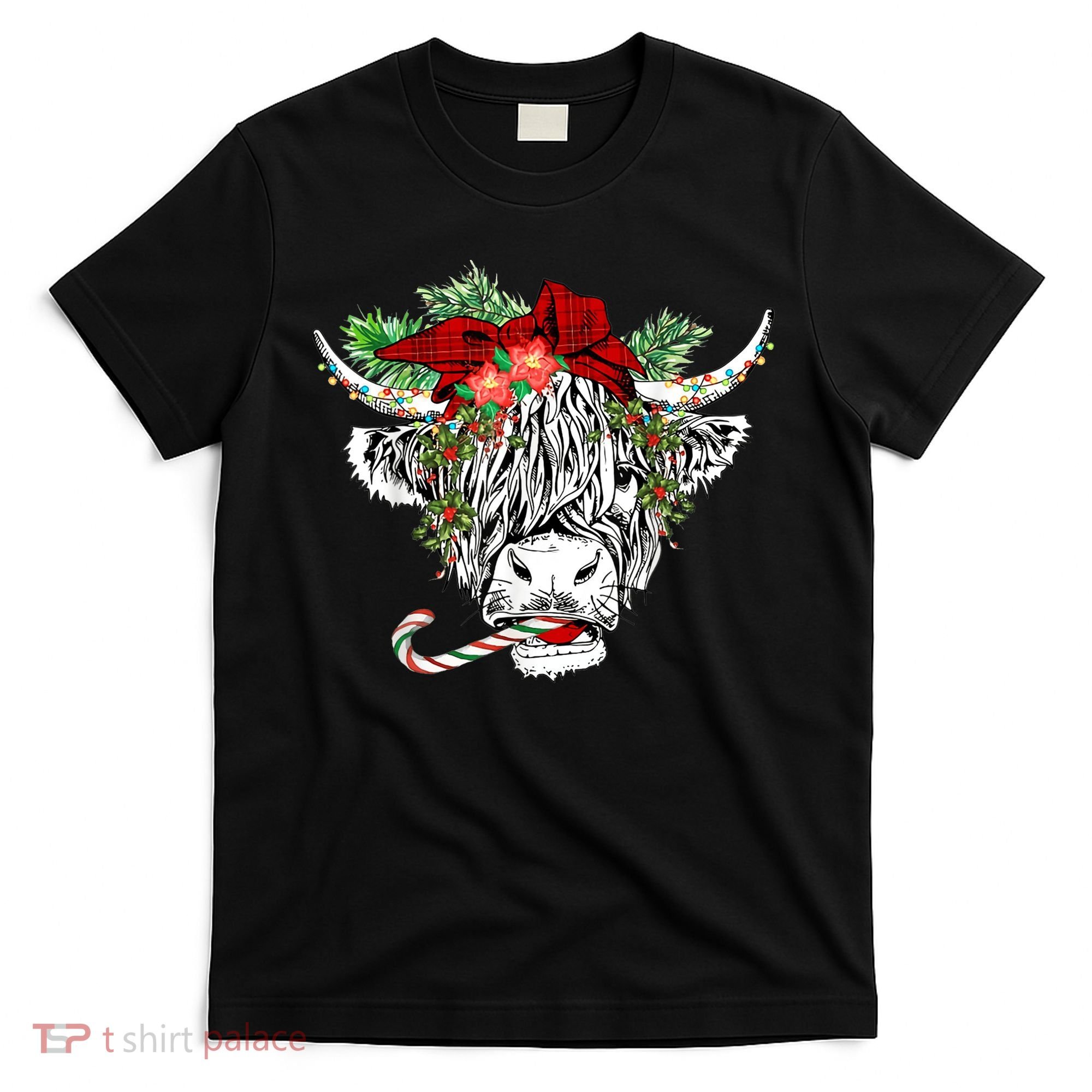 Christmas Highland Cow Merry Christmas Happy Holidays T-Shirt