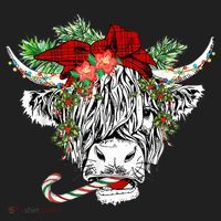 Christmas Highland Cow Merry Christmas Happy Holidays Beanie thumb 2