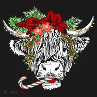 Christmas Highland Cow Merry Christmas Happy Holidays Baby Bodysuit thumb 2