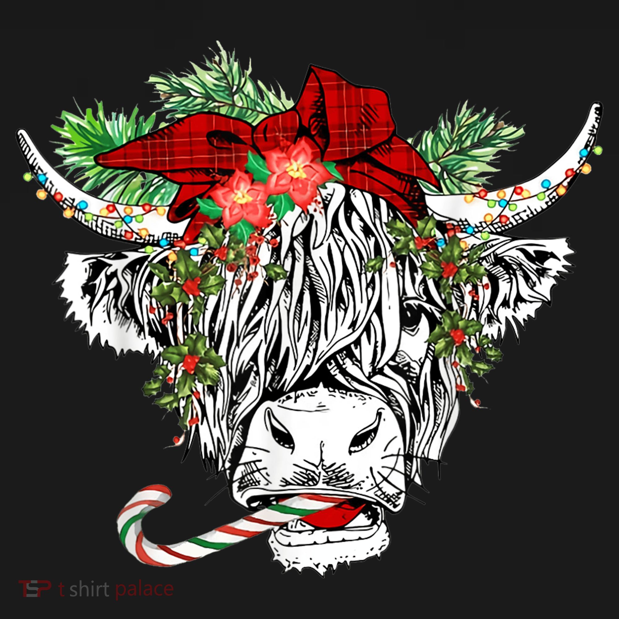Christmas Highland Cow Merry Christmas Happy Holidays Baby Bodysuit
