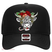 Christmas Highland Cow Merry Christmas Happy Holidays Hat thumb 0