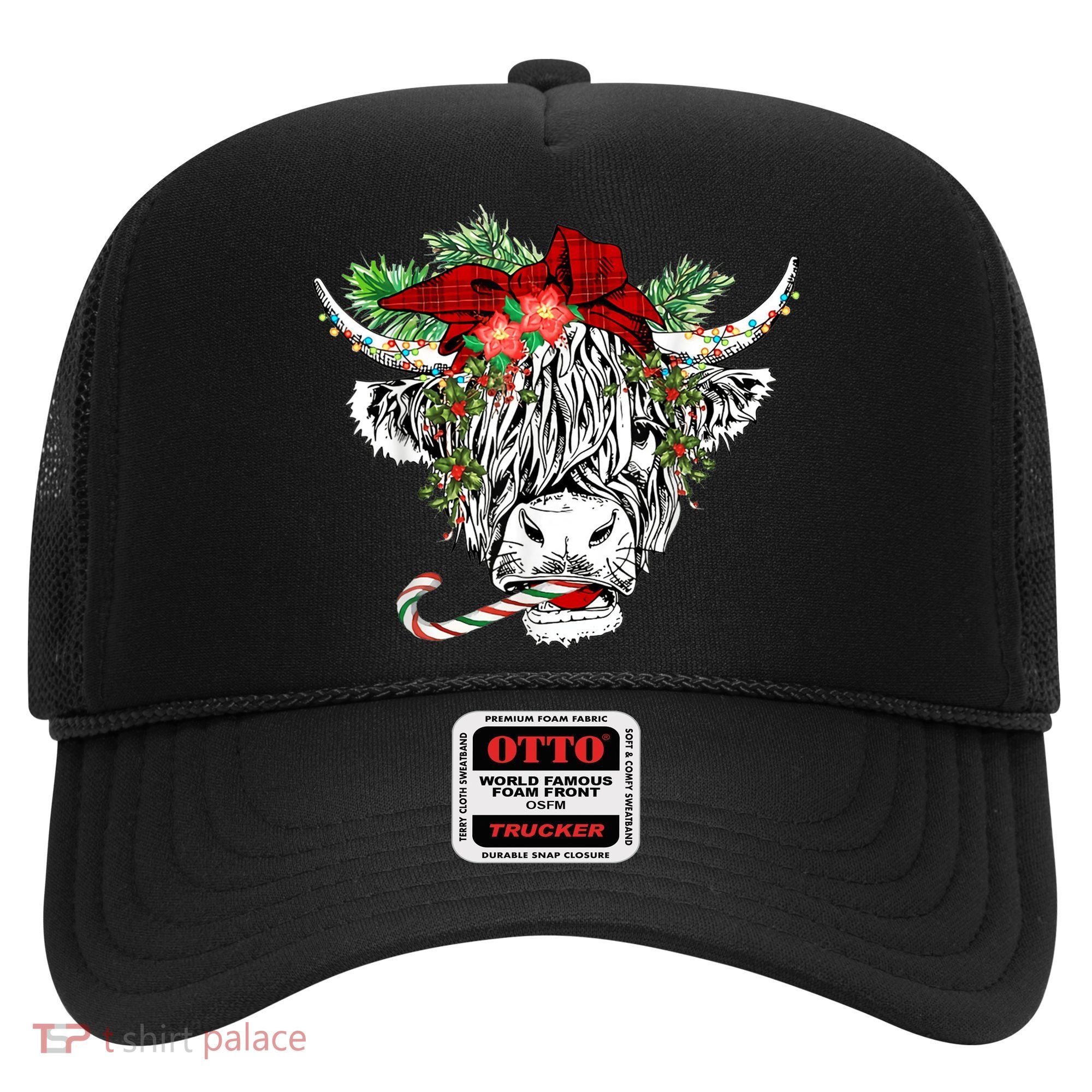 Christmas Highland Cow Merry Christmas Happy Holidays Hat