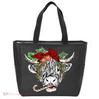 Christmas Highland Cow Merry Christmas Happy Holidays Tote Bag thumb 0