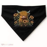 Cute Highland Cattle Cow Funny Highland Cow USA-Made Doggie Bandana thumb 0