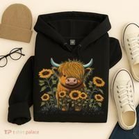 Cute Highland Cattle Cow Funny Highland Cow Hoodie thumb 4