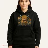 Cute Highland Cattle Cow Funny Highland Cow Hoodie thumb 5