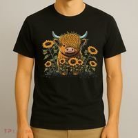 Cute Highland Cattle Cow Funny Highland Cow T-Shirt thumb 3
