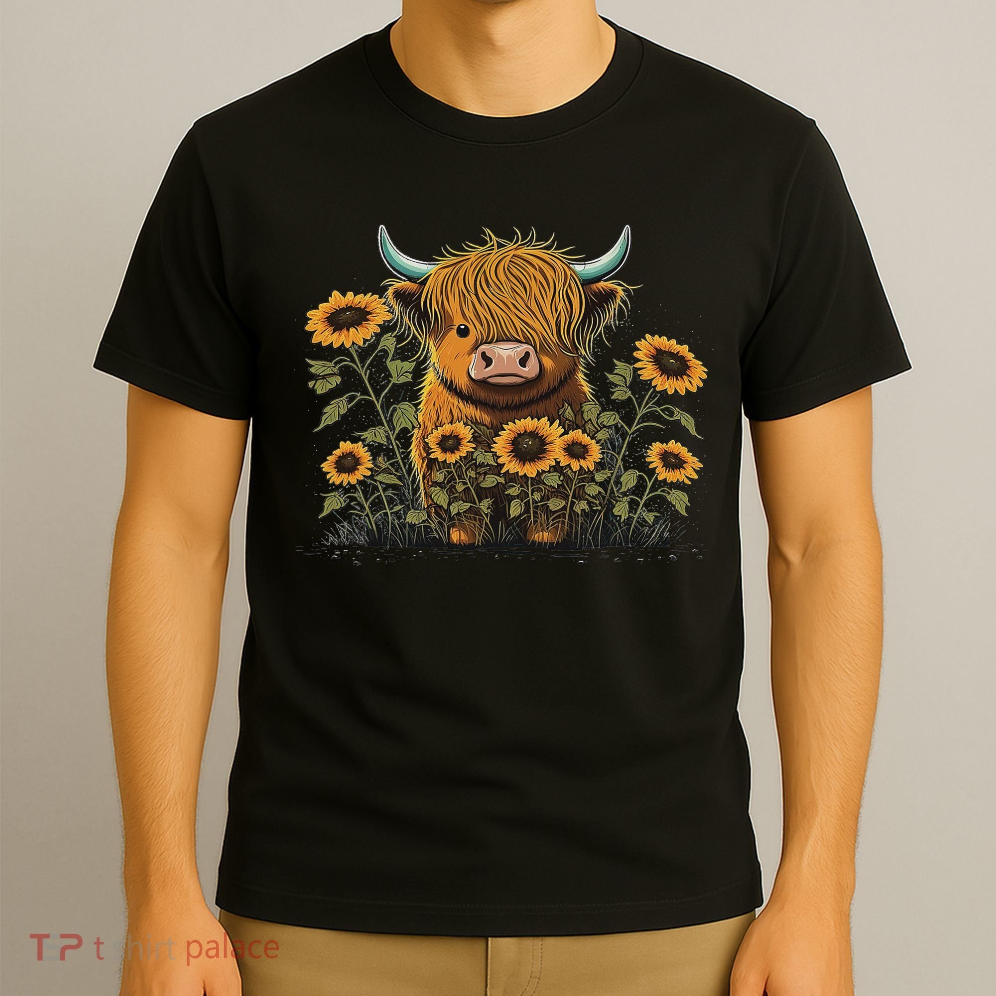 Cute Highland Cattle Cow Funny Highland Cow T-Shirt