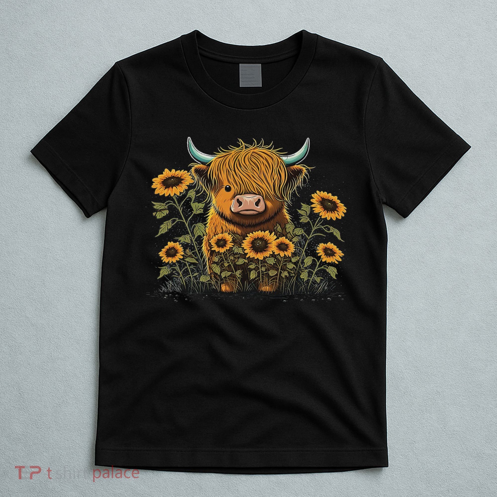 Cute Highland Cattle Cow Funny Highland Cow T-Shirt