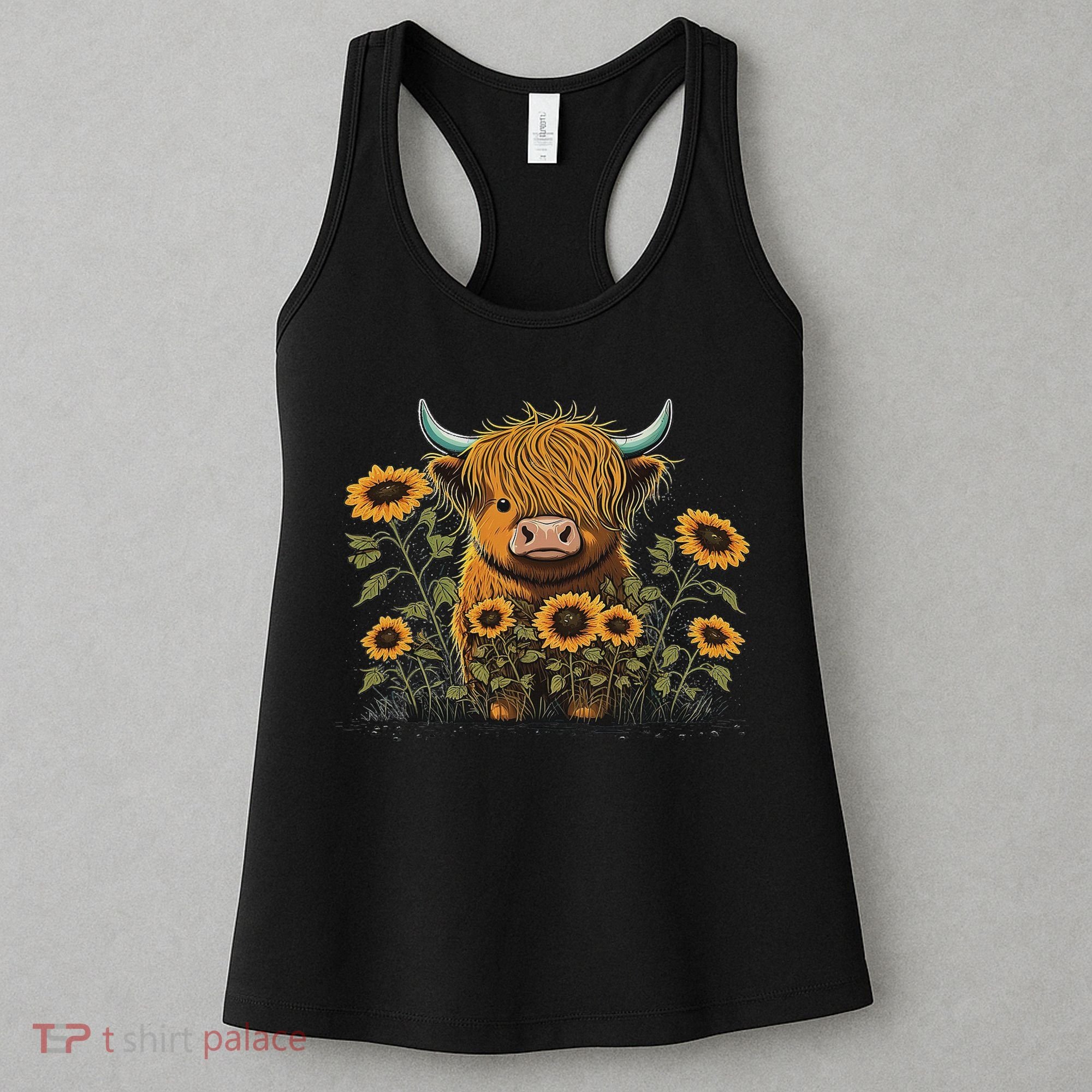 Cute Highland Cattle Cow Funny Highland Cow Women's Tank Top