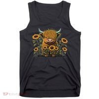 Cute Highland Cattle Cow Funny Highland Cow Tank Top thumb 0