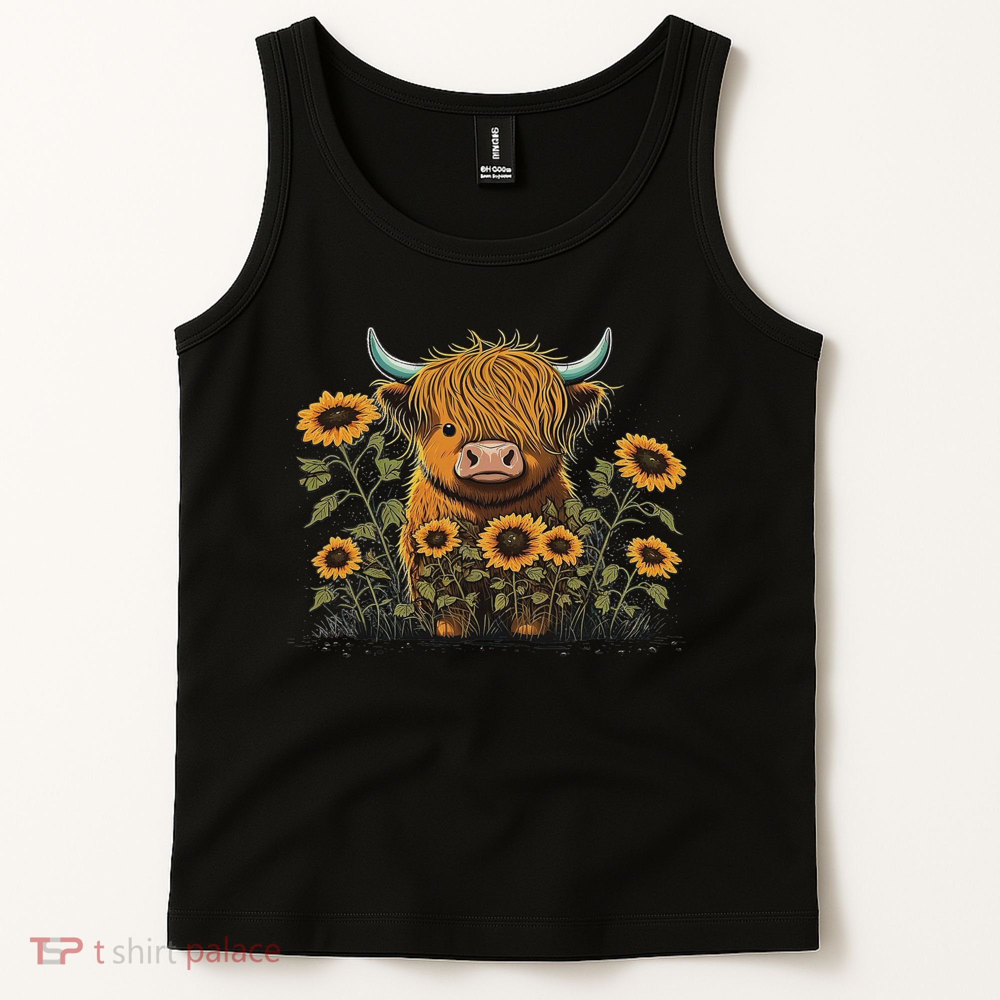 Cute Highland Cattle Cow Funny Highland Cow Tank Top