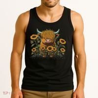 Cute Highland Cattle Cow Funny Highland Cow Tank Top thumb 3