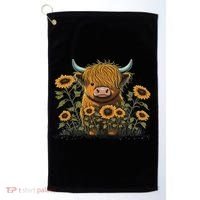 Cute Highland Cattle Cow Funny Highland Cow Golf Towel thumb 0