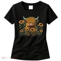 Cute Highland Cattle Cow Funny Highland Cow Women's T-Shirt thumb 0