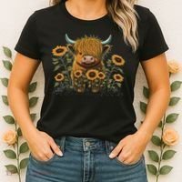Cute Highland Cattle Cow Funny Highland Cow Women's T-Shirt thumb 2