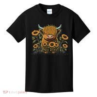 Cute Highland Cattle Cow Funny Highland Cow Kids T-Shirt thumb 0