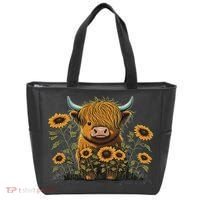 Cute Highland Cattle Cow Funny Highland Cow Tote Bag thumb 0